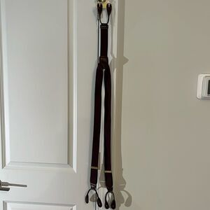 Liberty Of London Suspenders Braces Mens Red & Leather Gold Brass Germany German